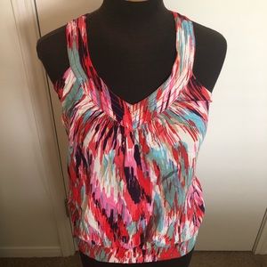 Multi color tank with criss cross back